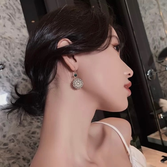 Faux Pearl Wheel Drop Earrings - Picture 5 of 10